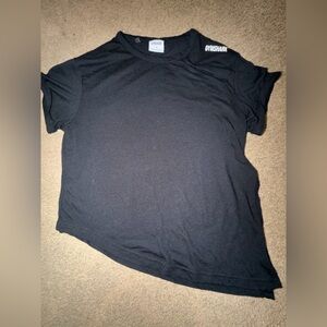 Gymshark Black Crewneck Asymmetrical Tee - Classic Staple